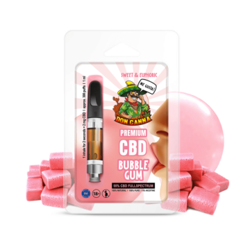 DON CANNA® CBD Vape Liquid 55% - Bubble Gum - Verpackung, Fruchtiger Geschmack und entspannendes CBD-Erlebnis für erholsame Momente. Perfekt für Genießer!