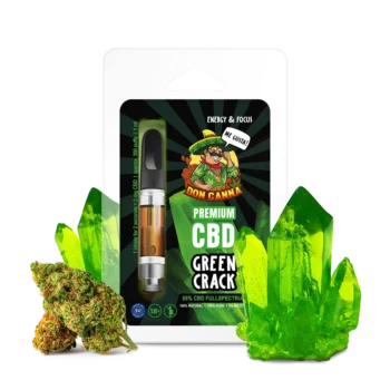 DON CANNA® CBD Vape Liquid 55% - Green Crack Verpackung, Fruchtiges Aroma, hoher CBD-Gehalt und belebende Wirkung für fokussierte, energiegeladene Tage.