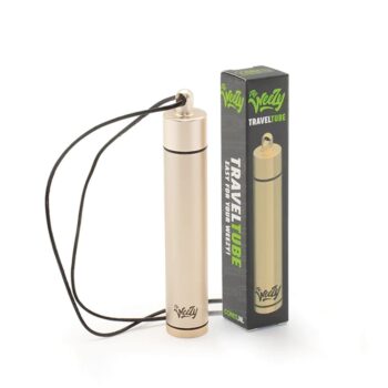 Weezy Travel Tube - Gold -Flasche und Verpackung, wasserdichte Aufbewahrung für deine Weezy Pur Pfeife